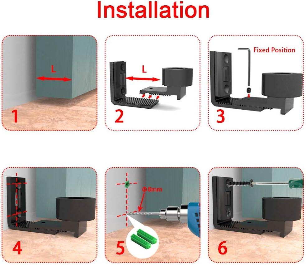 Nâng cấp Hướng dẫn sàn có thể điều chỉnh Phụ kiện phần cứng cửa chuồng trượt màu đen