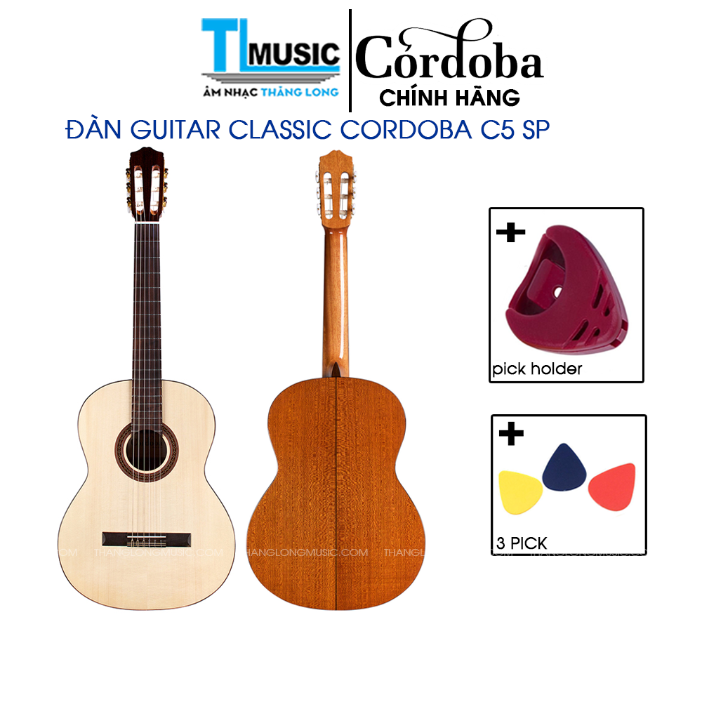 Đàn Guitar Classic Chuyên Nghiệp Cordoba C5-SP Thương Hiệu Tây Ban Nha ( Tặng Kèm Pick Holder và 3 Pick ) - Hàng Chính Hãng