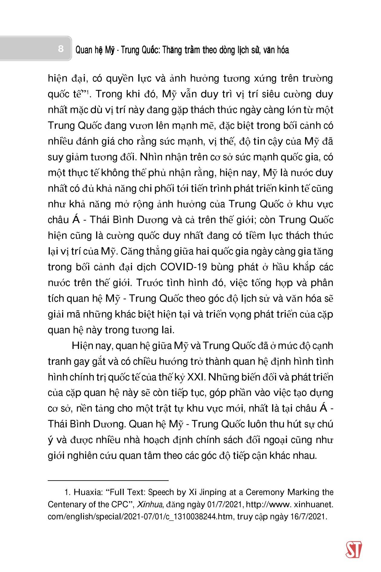 Quan Hệ Mỹ-Trung Quốc - Thăng Trầm Theo Dòng Lịch Sử, Văn Hóa