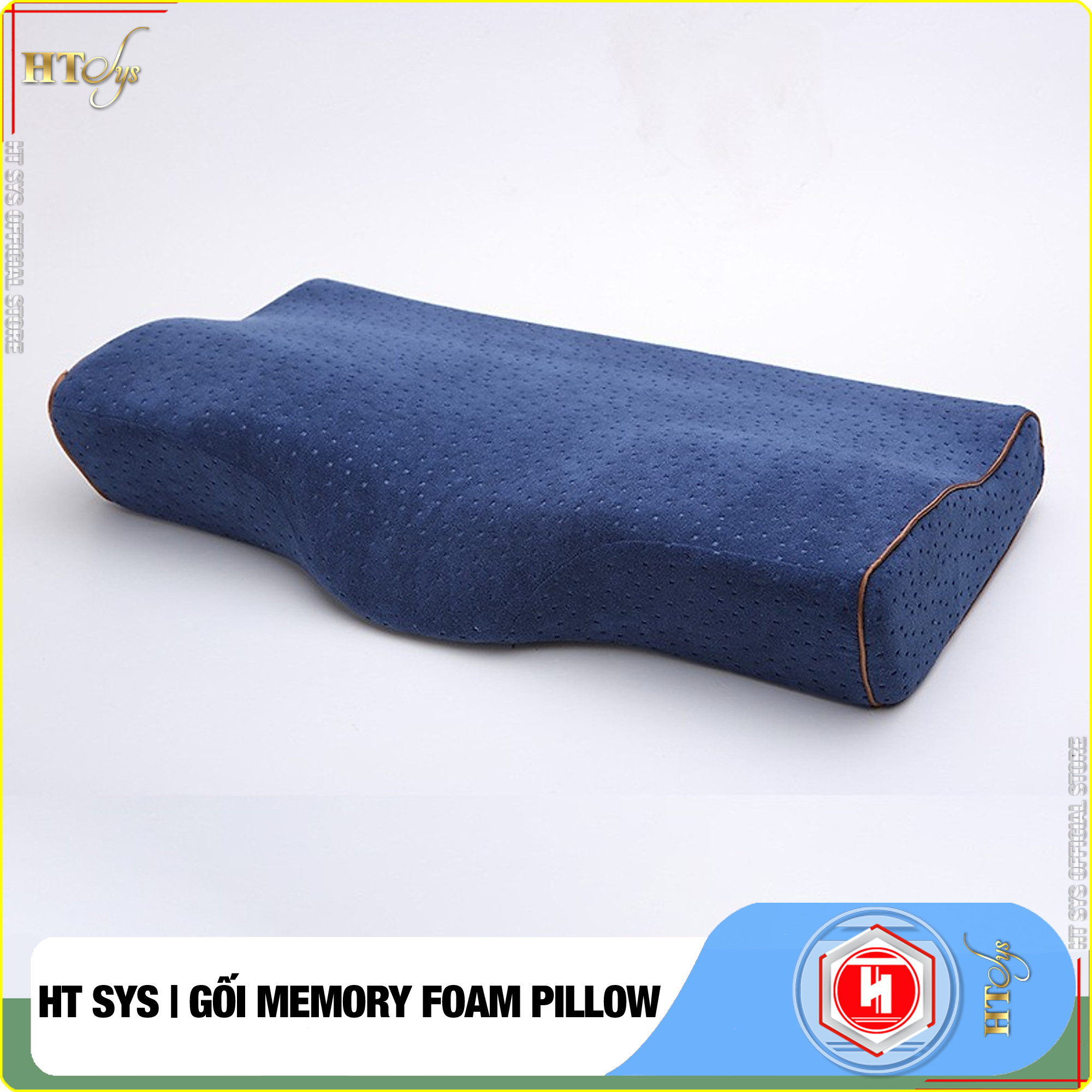 Gối cao su non Memory Foam Pillow công nghệ Nhật Bản -HT SYS- Giúp Ngủ Nhanh - Chống thoái hoá đốt sống cổ -
