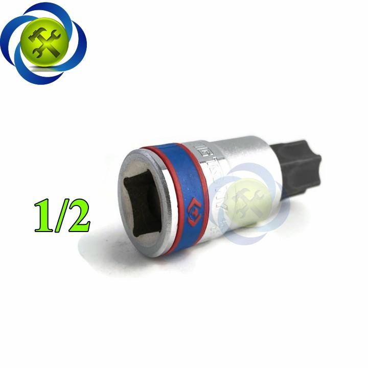 Đầu tuýp sao T70 1/2 Kingtony 402370 dài 60mm trắng đen