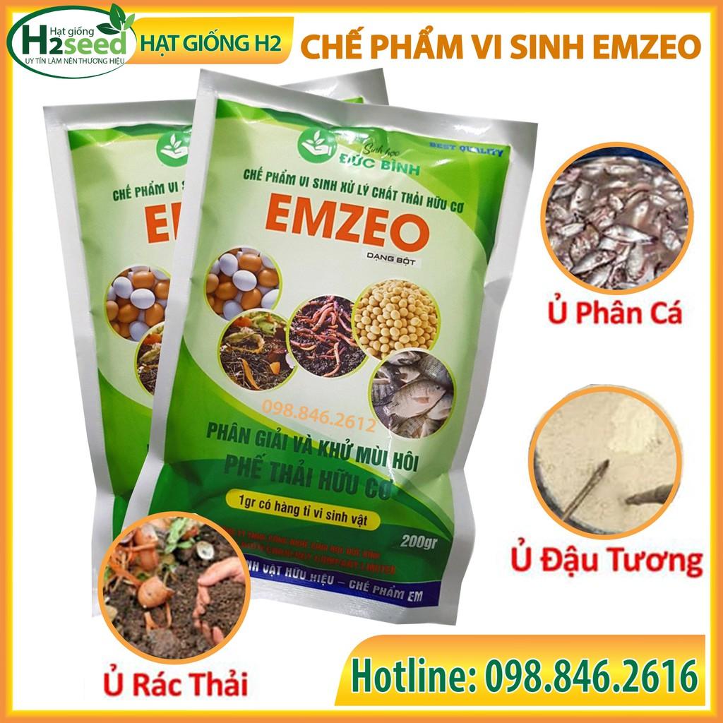 2 gói Chế phẩm vi sinh Emzeo - Gói 200g - Khử mùi hôi phân cá, ủ đậu tương và rác thải sinh hoạt