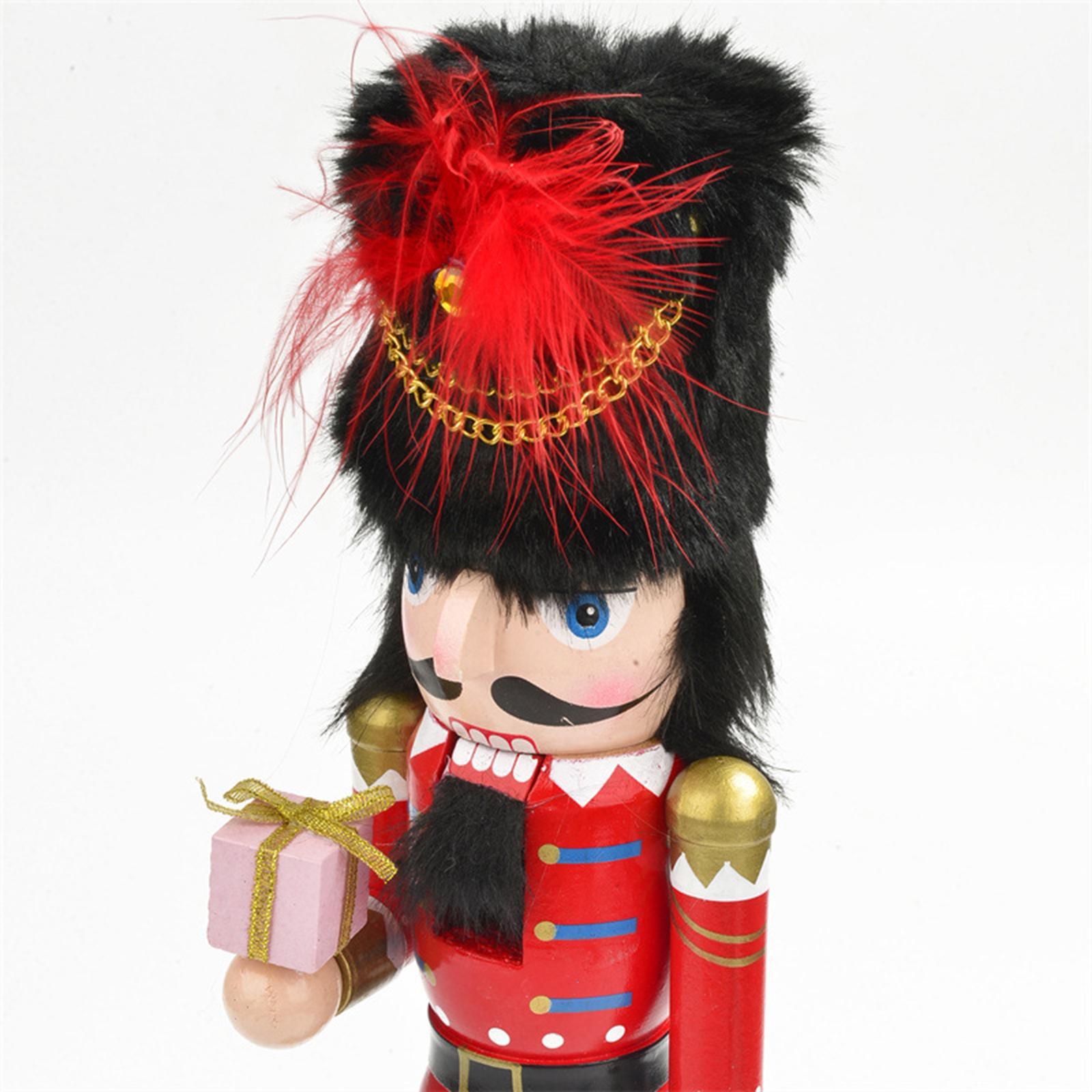 Christmas Nutcracker Figurine Ornament 15inch Decoration Fine Workmanship Sturdy Decorative Wood Doll for House Warming Party