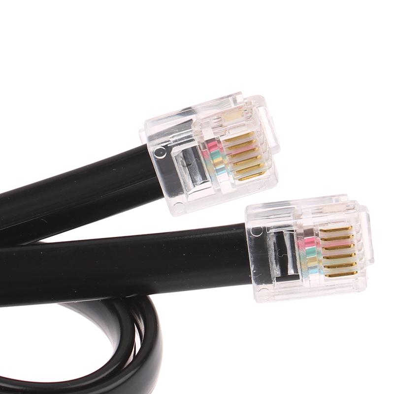 RJ11 RJ12 6P6C Data Cable, Male to Male Modular Data Cord Straight Wiring Pinout Telephone Handset Voice Extension Cable