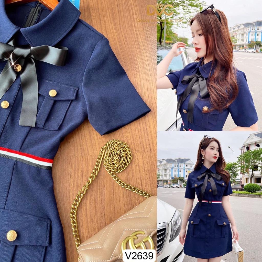 Đầm nữ dự tiệc cột nơ đính nút sang trọng nổi bật siêu xinh - tiểu thư hàn quốc dành cho các quý chị em