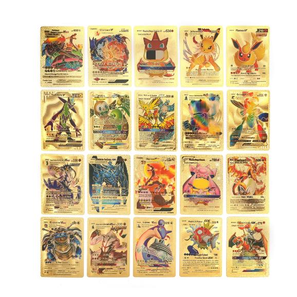 Bộ thẻ bài Pokemon cao cấp các loại 10 thẻ , 27 thẻ , 55 thẻ , mạ vàng bạc , 7 sắc cầu vồng