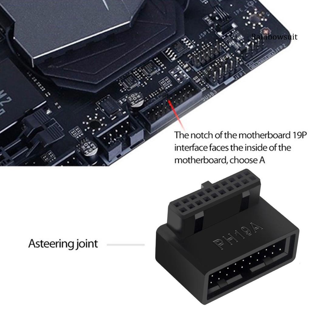 Đầu Nối Bo Mạch Chủ USB 3.0 19/20 Pin 90 Độ Chuyên Dụng Dành Cho Máy Tính