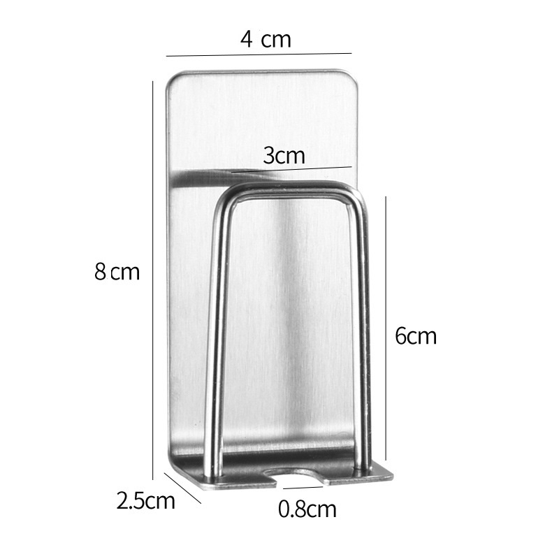 Kệ để bàn chải và ly đánh răng dán tường đơn Inox 304 dùng keo 3M tiện lợi