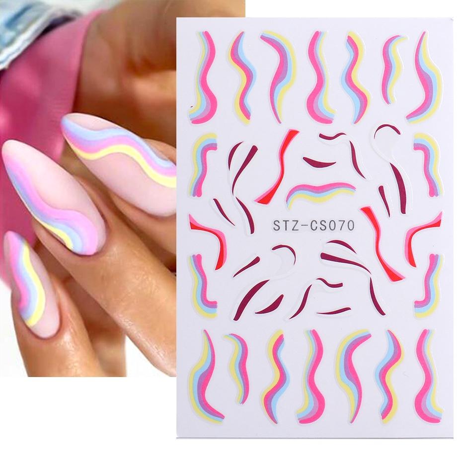 Sticker Nails 3D | Swirls Xoáy Màu | Hình Dán Móng