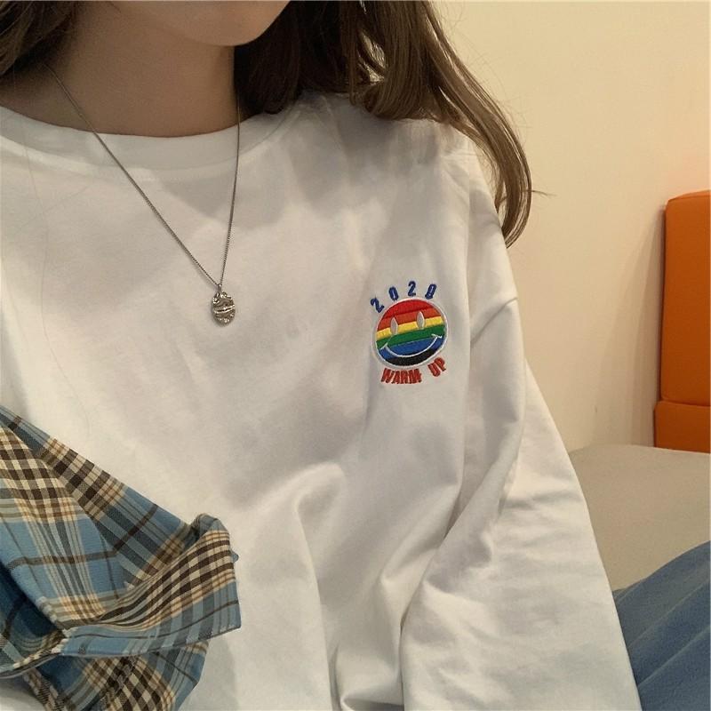 Áo Thun Tay Dài Thêu WARM UP Unisex Thu Đông