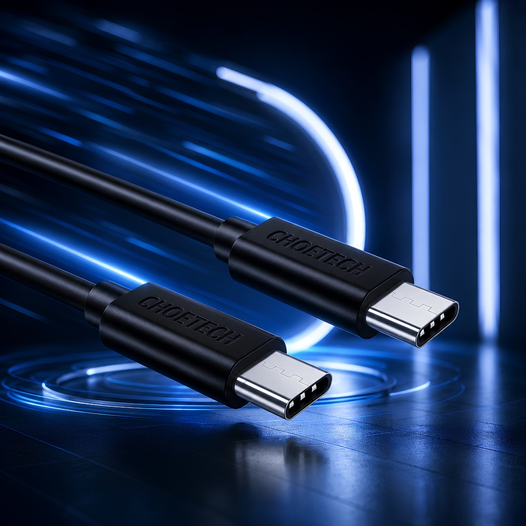 Dây sạc nhanh QC PD 3.0 60W HyperCharge C-Series USB-C to Type C Choetech cho iPhone / iPad 15 16 17 Pro Max Plus Fold - tiêu chuẩn CE, FCC, RoHS, 480Mbps | CHIP E-MARKER THÔNG MINH - Hàng nhập khẩu