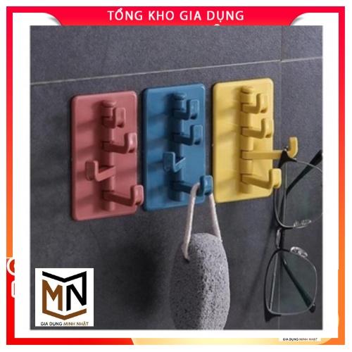 Móc treo đồ dán tường đa 4 nhánh xoay 180 độ - Móc treo chìa khóa, vật dụng