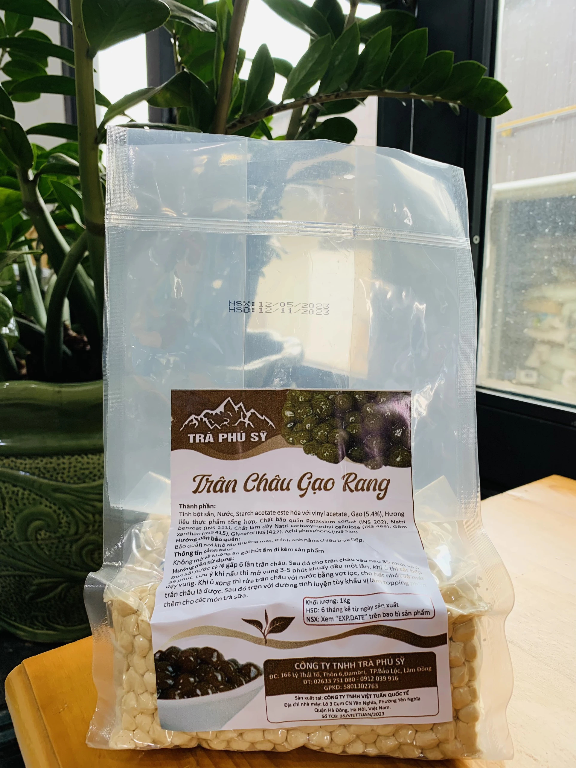 Trân Châu Gạo Rang Đậm Vị Gói 1kg Date Luôn Mới - Roasted Rice Tapioca Boba