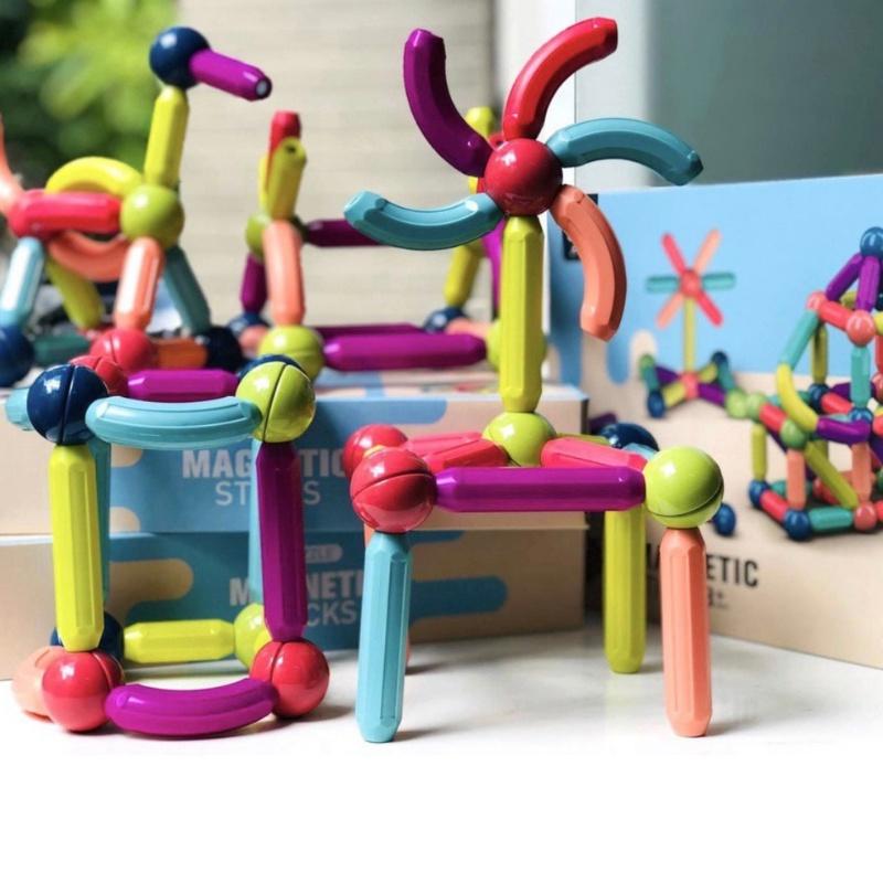 Bộ đồ chơi xếp hình thông minh Magnetic Stick Đồ chơi xếp hình nam châm đồ chơi lắp ghép mô hình sáng tạo thông minh