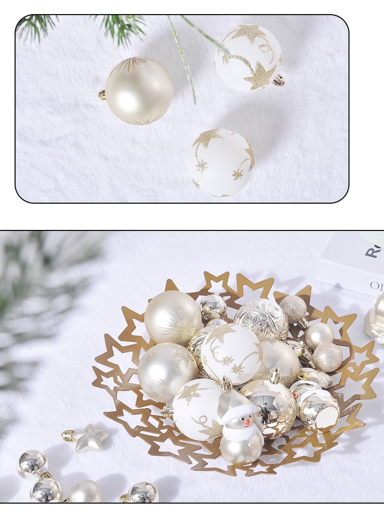 Trọn bộ phụ kiện trang trí cây thông Noel 70pcs Christmas Ball Ornaments Set For Holiday Home Party Decorat