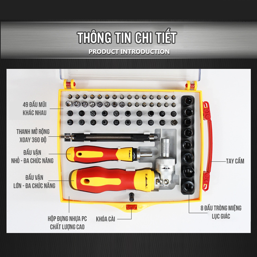 Bộ Dụng Cụ Tuốc Nơ Vít Đa Năng Sửa Chữa Gia Đình 62 Trong 1 Tròng Bánh Cóc Giúp Dễ Dàng Sửa Chữa, Nhỏ Gọn, Tiện Lợi Cho Điện Thoại, Laptop, Máy Tính, Điện Tử Mai Lee