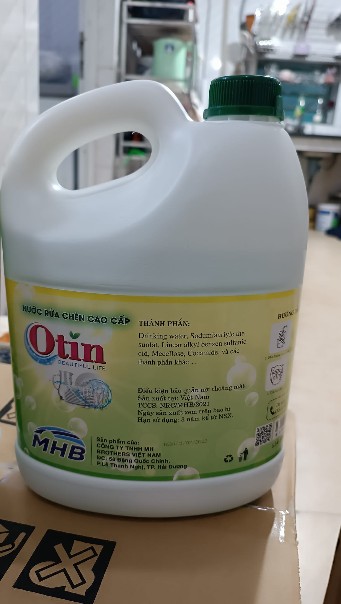 Nước rửa chén bát hương chanh otin cao cấp can 3.6 lít- hạn sử dụng dài và mới