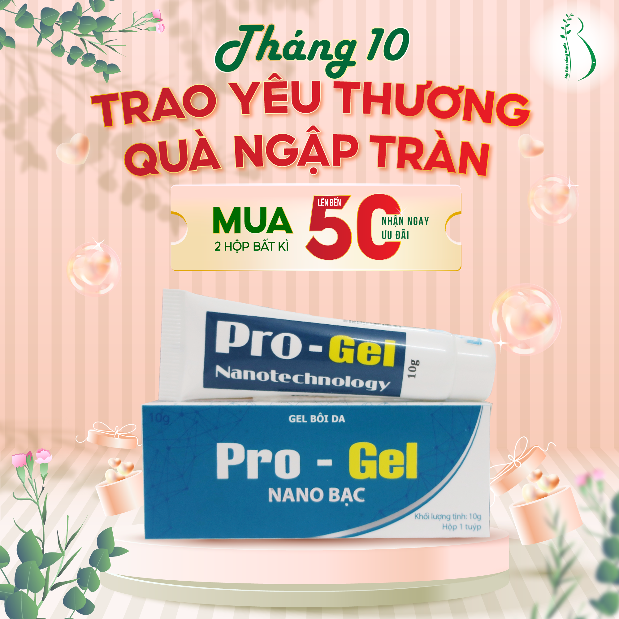 Gel Bôi Bỏng, Hăm Da, Tay Chân Miệng, Mụn Nhọt, Côn Trùng Đốt, Rôm Sảy, Zona, Thủy Đậu Pro - Gel Nano Bạc