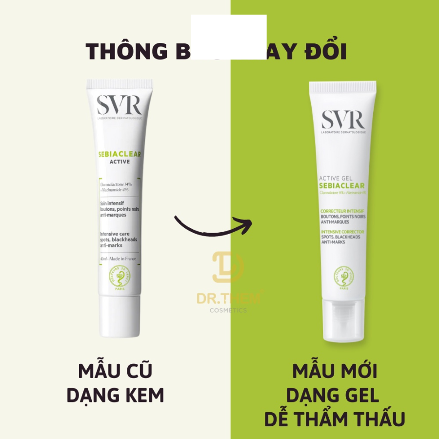 Kem Dưỡng SVR SEBIACLEAR Active Gel 40ml, Giảm Mụn , Giảm Thâm