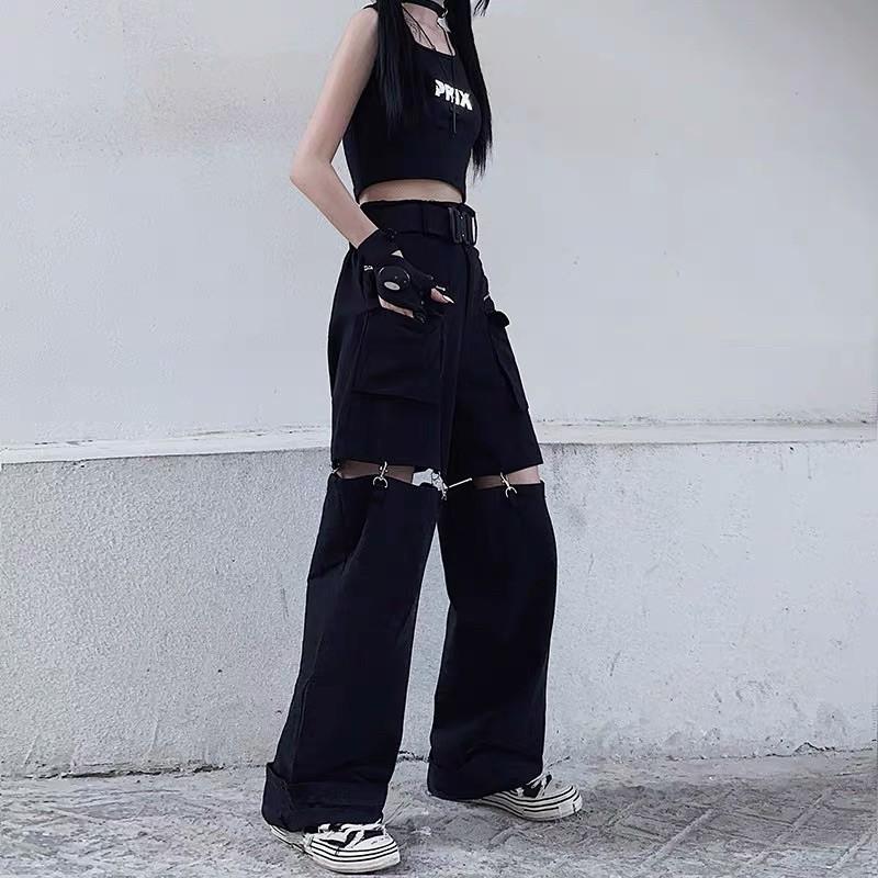 Quần jogger ống nối túi khoá