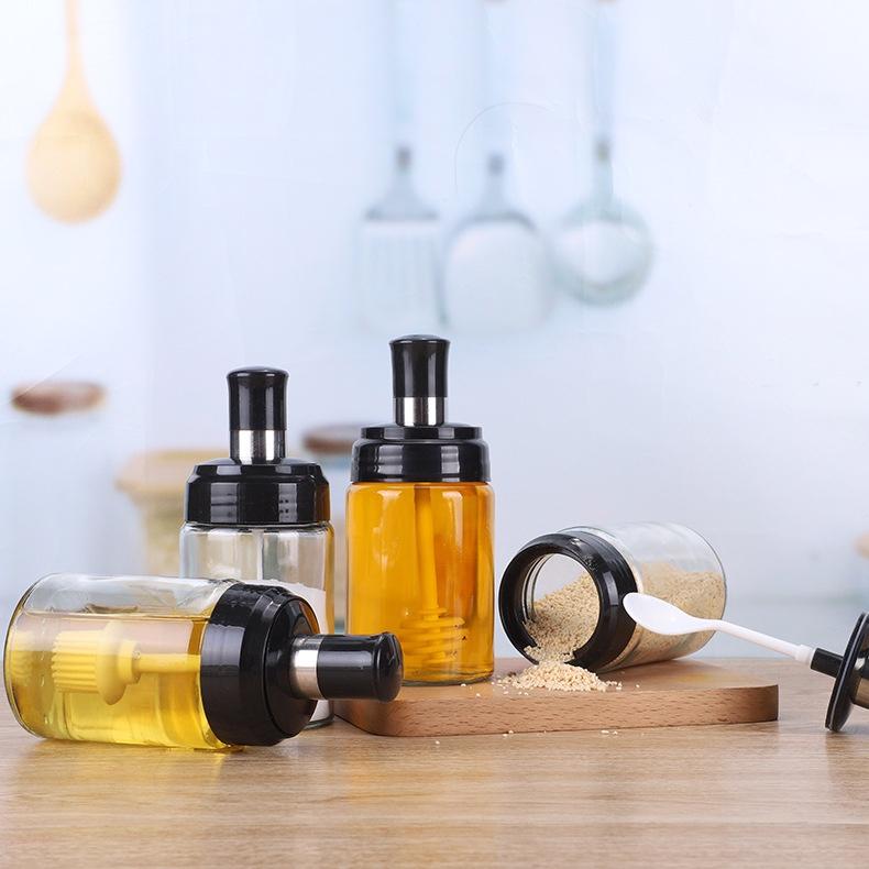 Hũ đựng gia vị thủy tinh có muỗng kèm theo, Lọ chứa gia vị kèm thìa đa năng