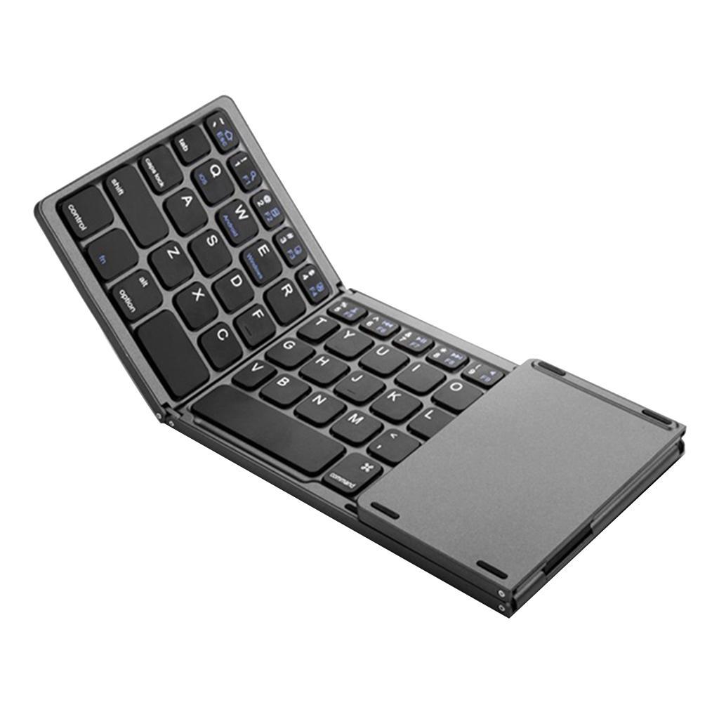 Slim Wireless Foldable Keyboard and Touchpad Black