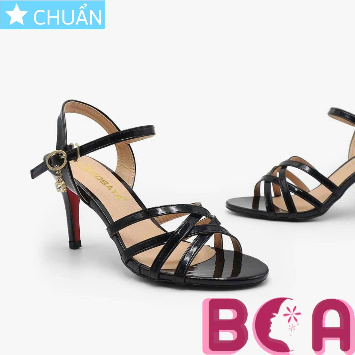 Giày cao gót nữ 7p RO543 ROSATA tại BCASHOP gót nhọn, hở mũi, kiểu dáng sandal tôn dáng và thời trang