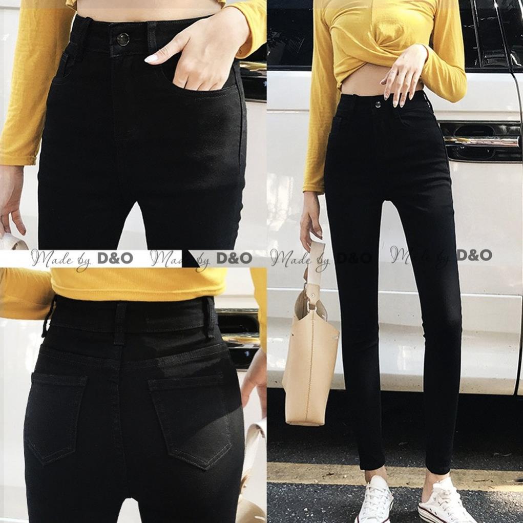 Quần Jeans Đen Trơn / Rách Gối Size ĐẠI - Lưng Cao - Hàng siêu co giãn