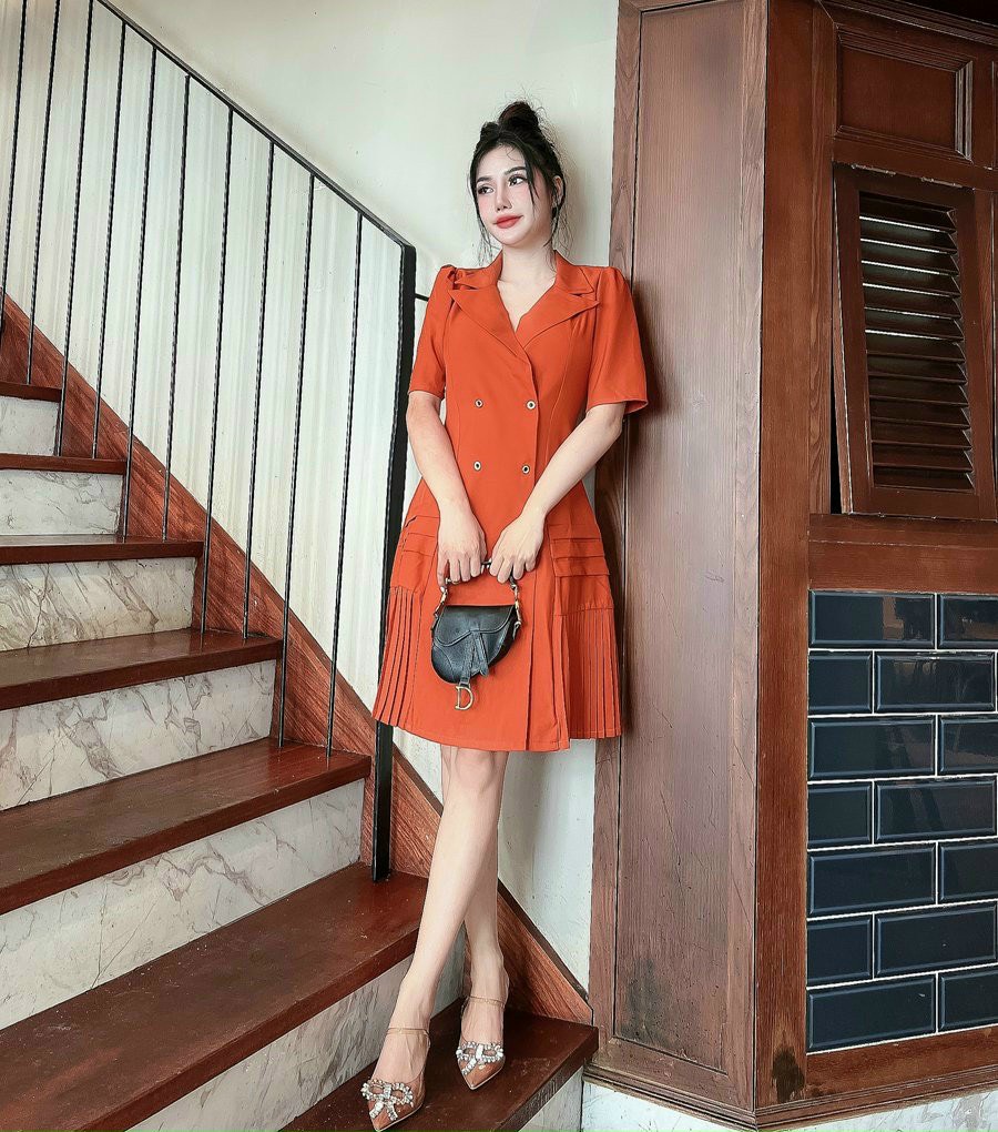 ĐẦM DẬP LY PHỐI CỔ SƠ MI CAO CẤP