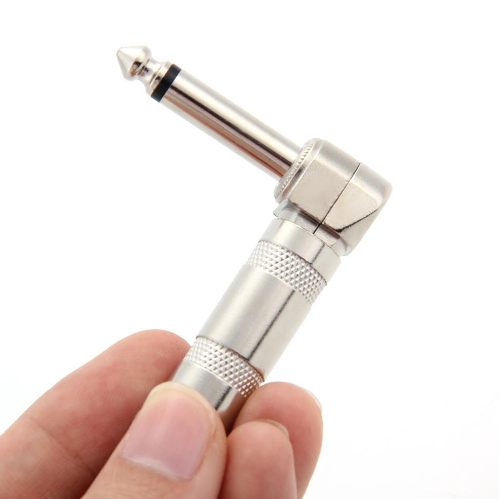 2 Pcs .6.35mm 1/4 '' Phone Jack Plug, Audio Adapter For Guitar Bass