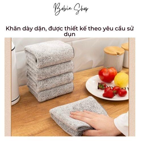 Khăn lau tay sợi than tre cao cấp siêu thấm hút, dày dặn, siêu bền dùng kích thước 30x30cm