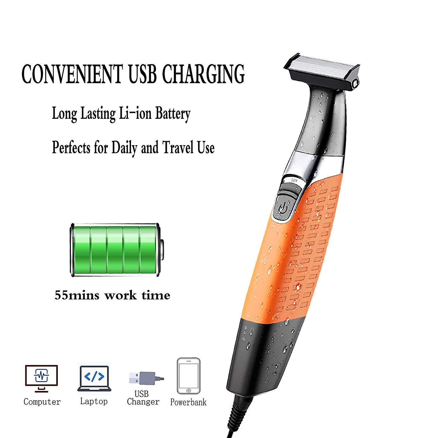Máy cạo râu điện, người đàn ông râu râu, chải chuốt râu không thấm nước, usb không dây có thể sạc lại
