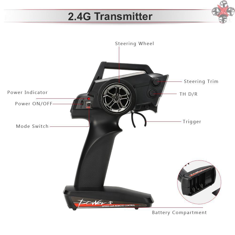 CTOY Original Wltoys 2.4G 2CH Transmitter Radio Remote Controller for Wltoys 12428 1:12 RC Car Crawler 12402-A RC Buggy Car