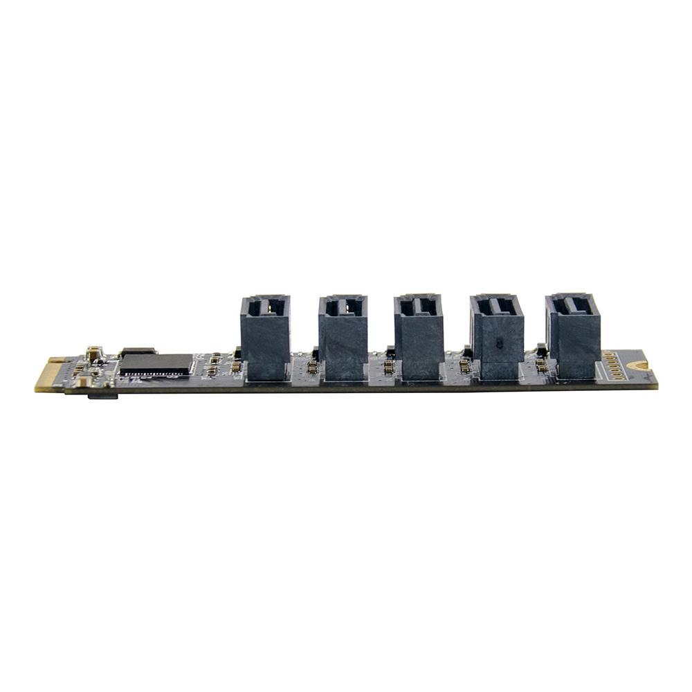 M.2 to SATA3.0 Expansion Card M.2 to SATA 3.0 Adapter Card Converter Card with 5 SATA3.0 Ports JMB585 Chipset