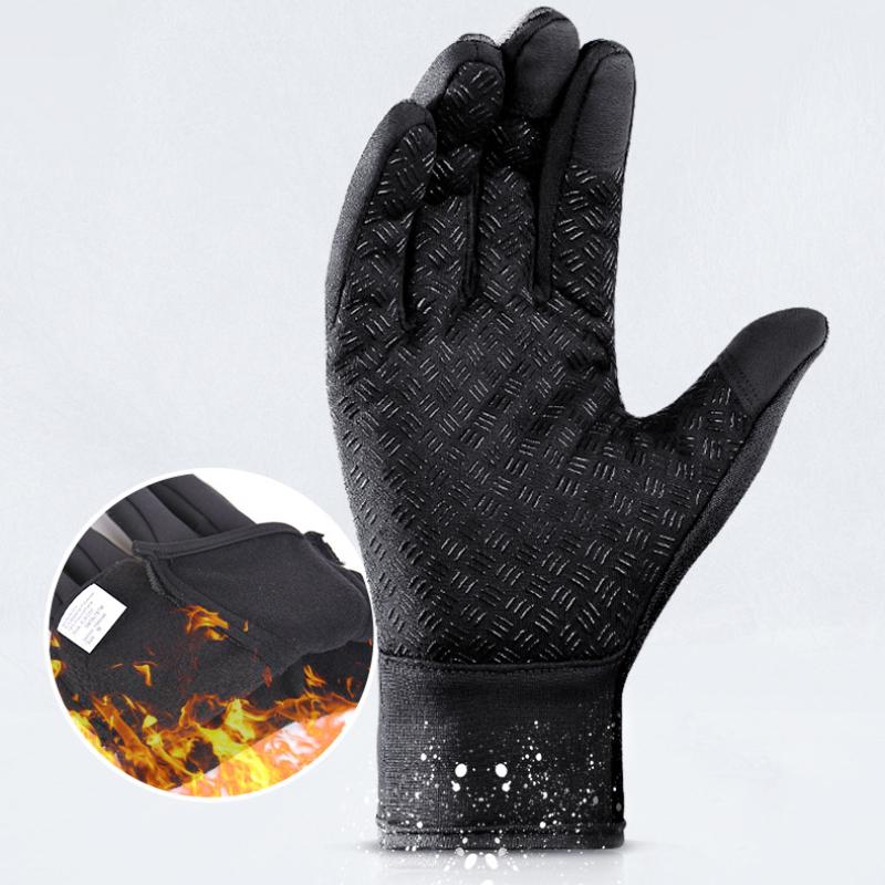 Unisex cảm ứng cảm ứng mùa đông nhiệt ấm toàn bộ ngón tay để đạp xe đạp xe đạp trượt tuyết ngoài trời Color: Black Size: M