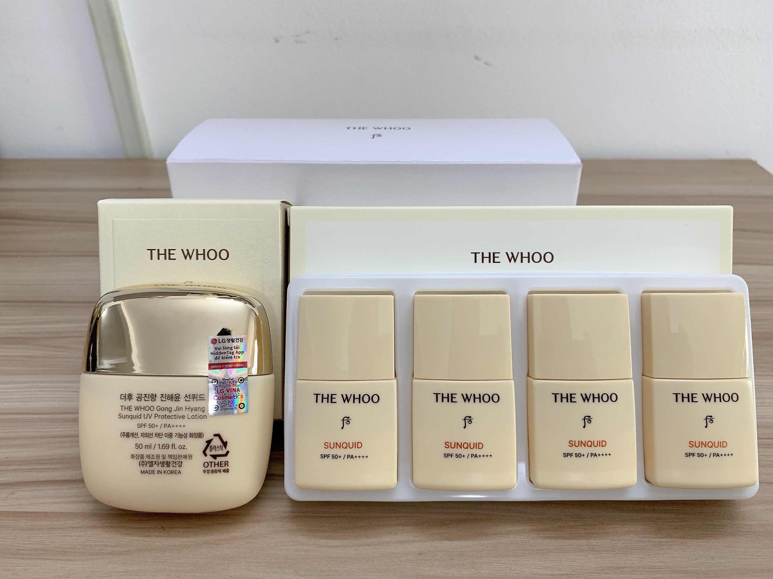 Sữa chống nắng dưỡng ẩm và làm dịu da WHOO GJH SUNQUID UV PROTECTIVE LOTION SET