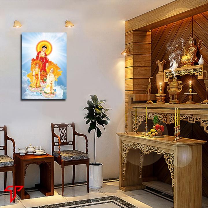 Tranh Tam Thánh, tranh gỗ treo tường, tranh phật giáo tam thánh