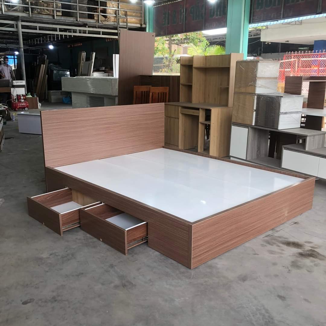 Giường gỗ MDF MIN mẫu hiện đại 1m6-1m8-2m