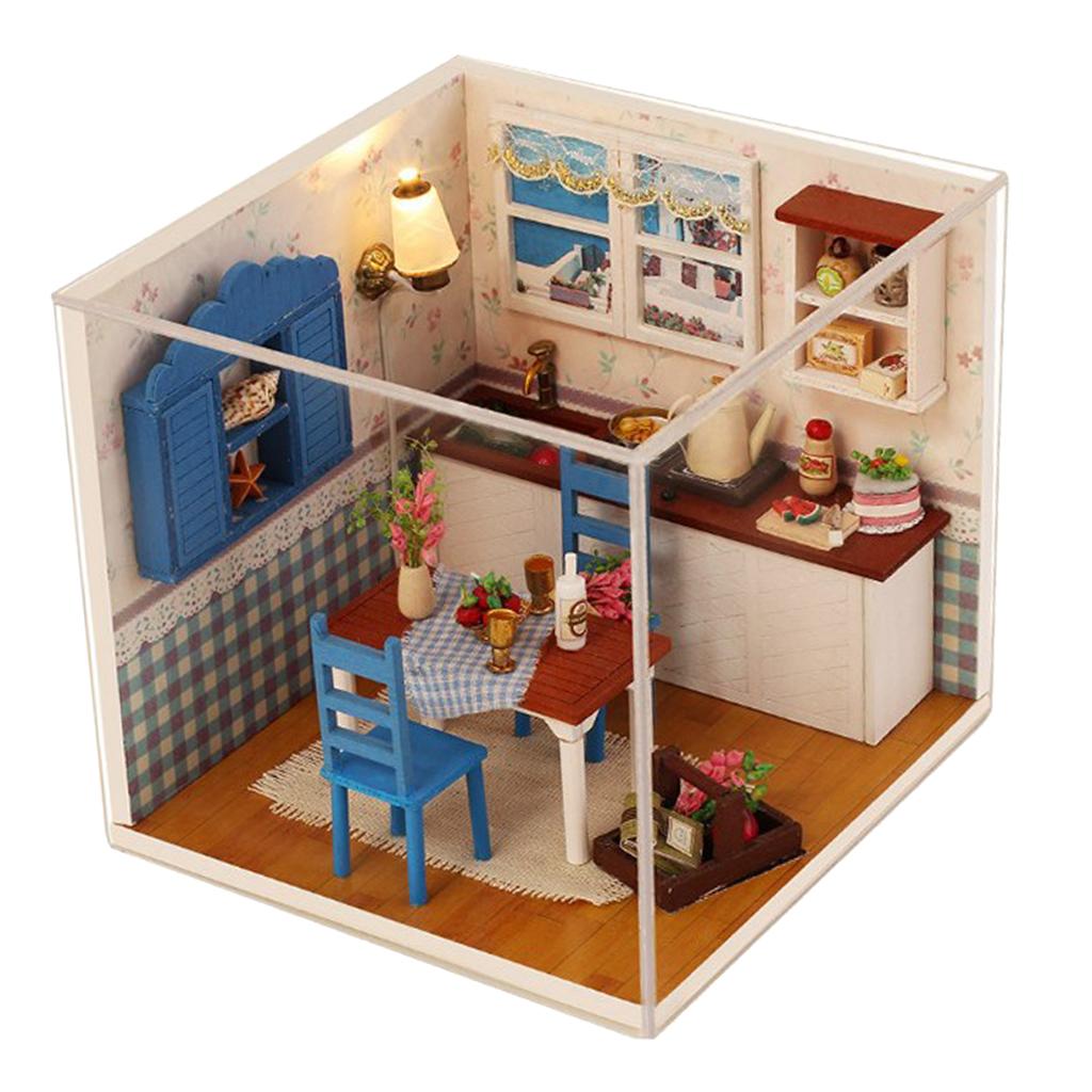 1:24 Nhà Búp Bê Mini DIY Phong Cách Châu Âu Hoàng Tử Nhà Búp Bê Bộ Dụng Cụ Thủ Công