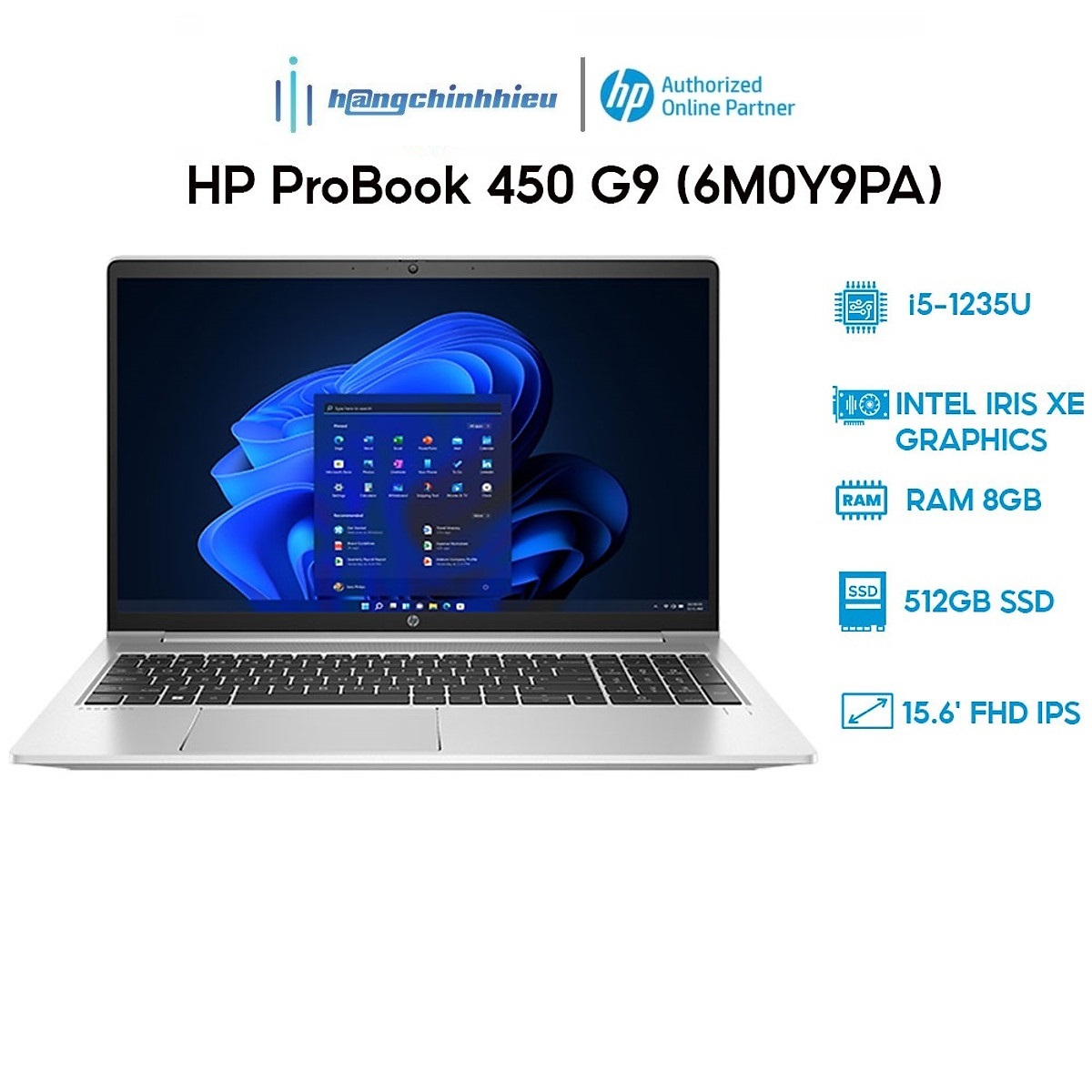 Laptop HP ProBook 450 G9 6M0Y9PA i5-1235U | 8GB | 512GB | 15.6' FHD | Win 11 Hàng chính hãng