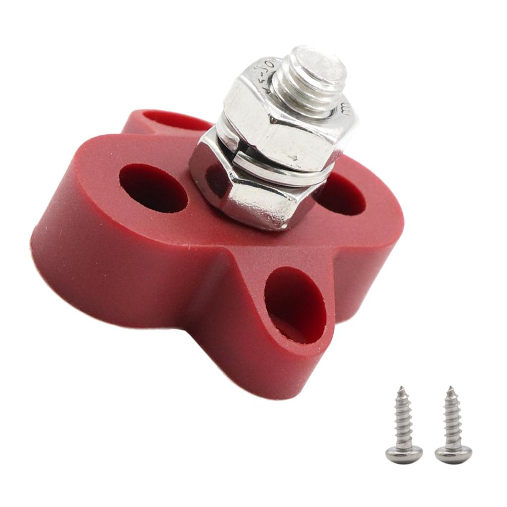 Red DC48V Single M8 Terminal Stud Bus Bar Power Distribution Box for Boat