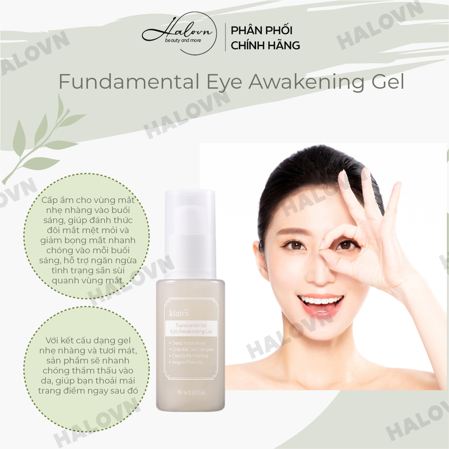 Kem Dưỡng Mắt Dạng Gel Klairs Fundamental Eye Awakening Gel 35ml