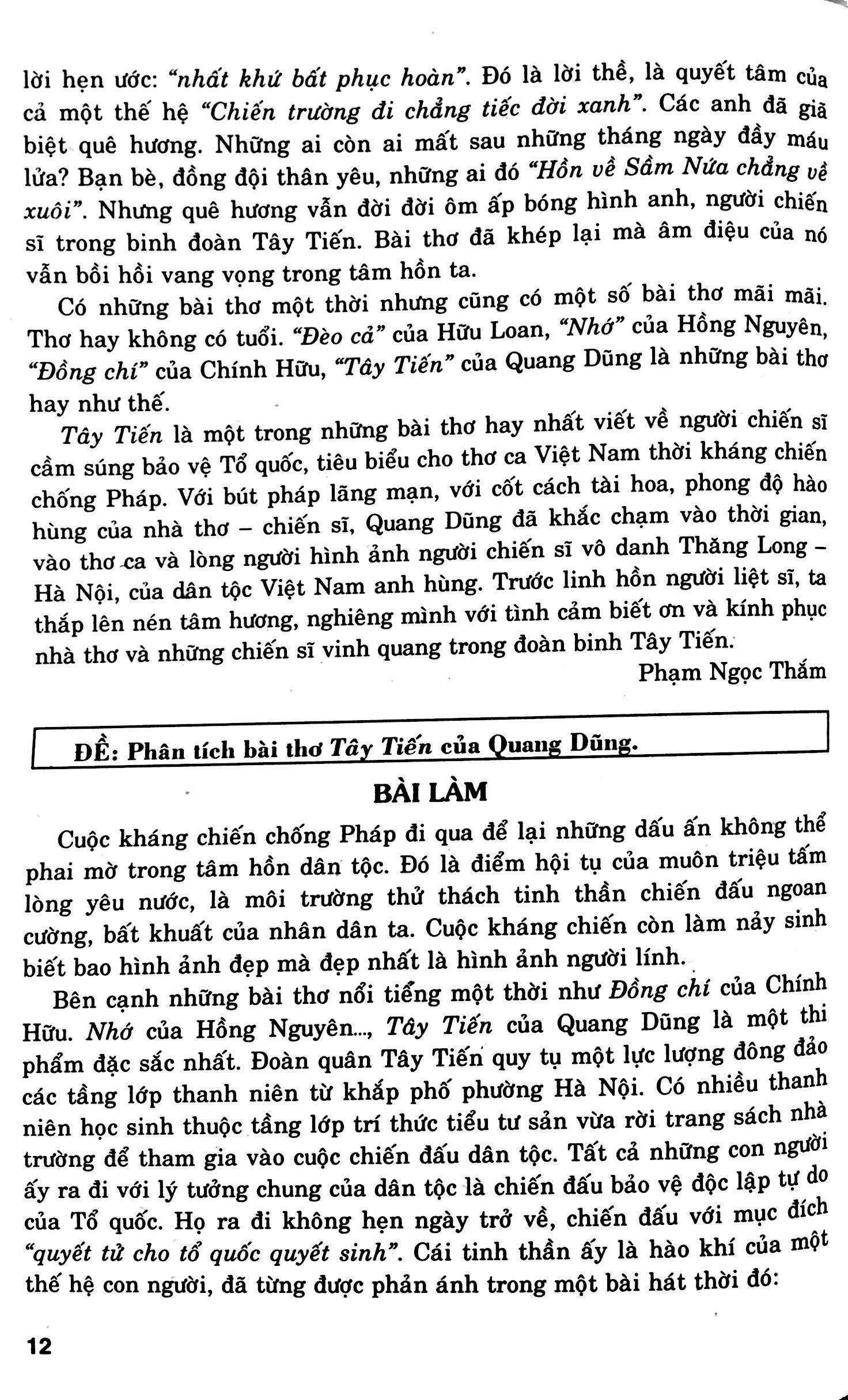 Các Dạng Tập Làm Văn 12