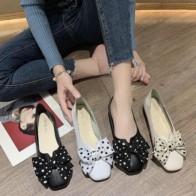 Giày Búp Bê Mũi Vuông Đế Bằng Phong Cách Mới Cho Nữ