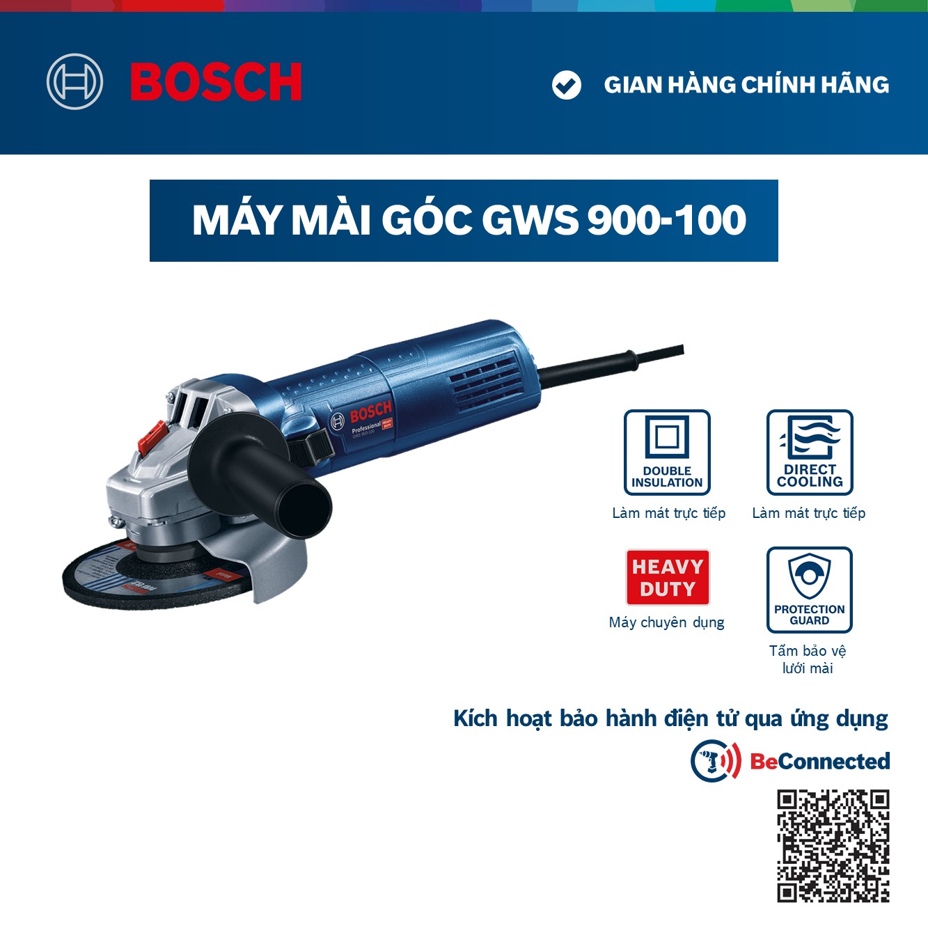 Máy mài góc Bosch GWS 900-100 (Hộp giấy) 900W