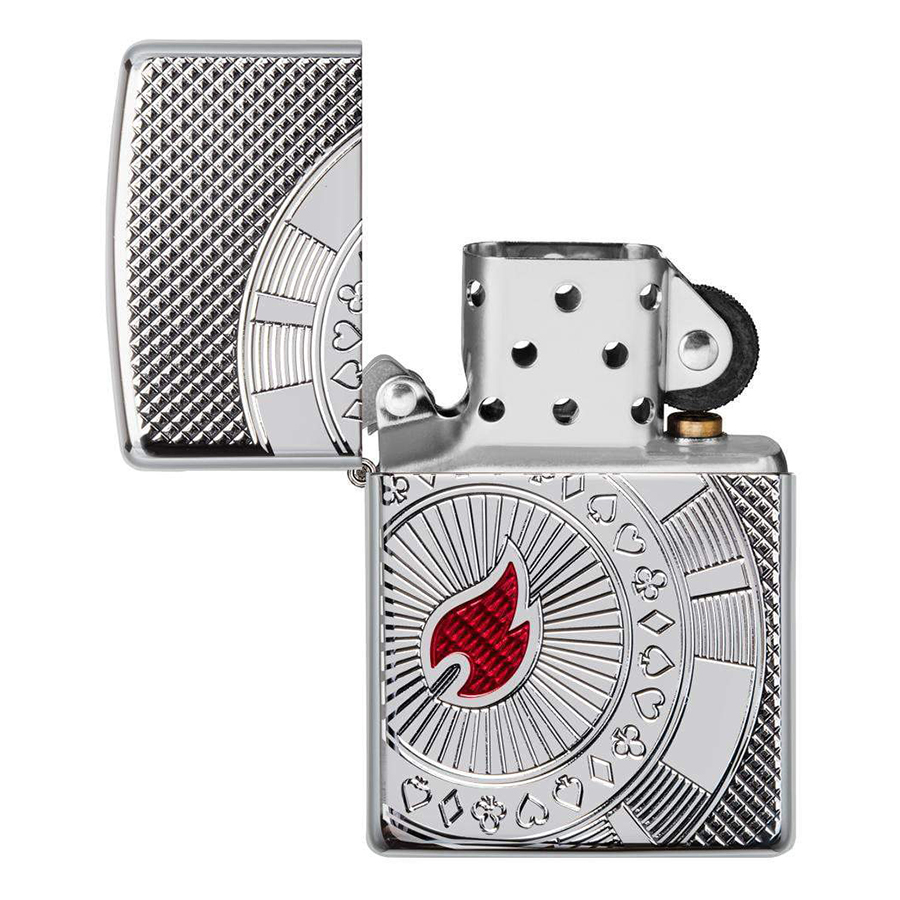 Bật Lửa Zippo 49058 – Zippo Armor Poker Chip Design High Polish Chrome