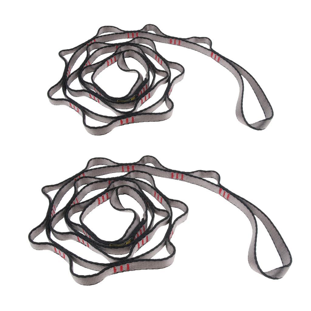 2pcs Downhill Rock Climbing Daisy Chain Rope Equipment Carabiner 180+150cm