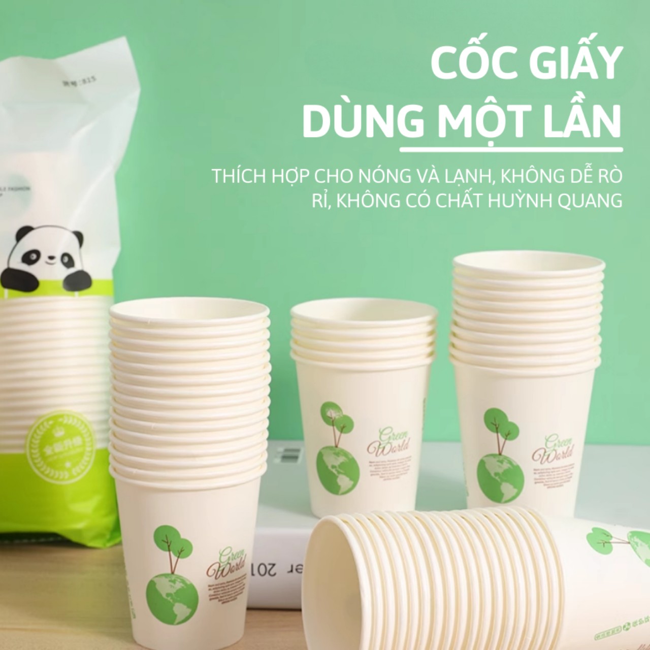 SET 50 Cốc Giấy Dùng Một Lần Chịu Nhiệt Không Rò Ri Chất Liệu An Toàn Đa Năng - Cốc Dùng 1 Lần Uống Nước Ly Giấy Uống Nước - HÀNG CHÍNH HÃNG MINIIN