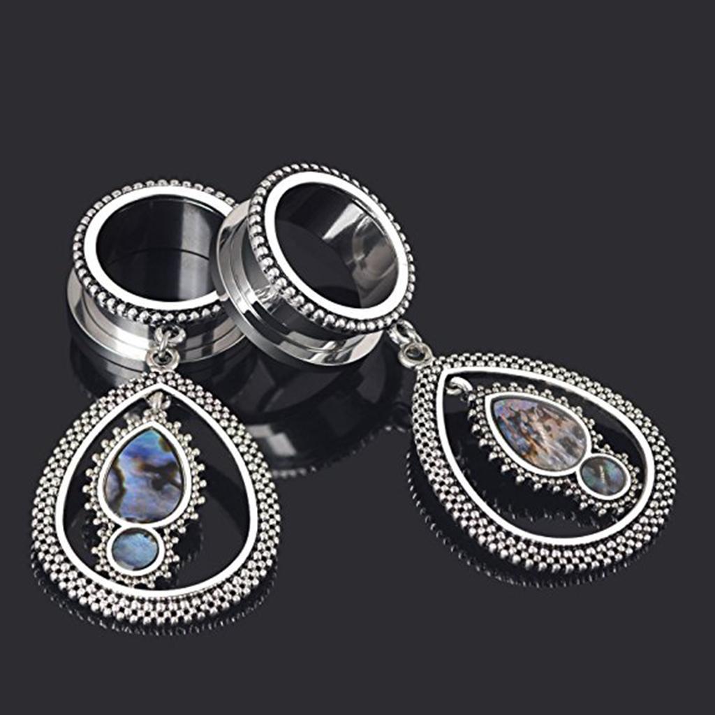 316L Stainless Steel Ear Flesh Tunnel Plugs Screw Expander Ear Gauges