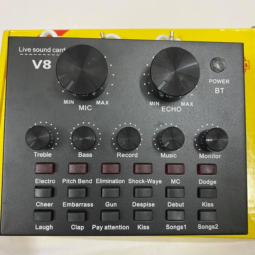 Card thu âm livestream V8 có auto tune phiên bản tiếng anh nhé